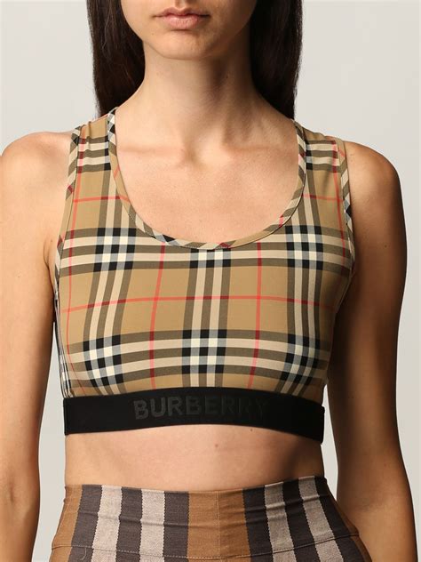 women burberry crop top|Burberry silk sleeveless top.